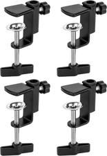 QWORK 4-Pack Universal Desk C-Clamp 1/2" Thread Adjustable Table Mount Holder