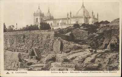 Tunisie CARTHAGE Colline de Byrsa Sepia Postkarte (E7232)