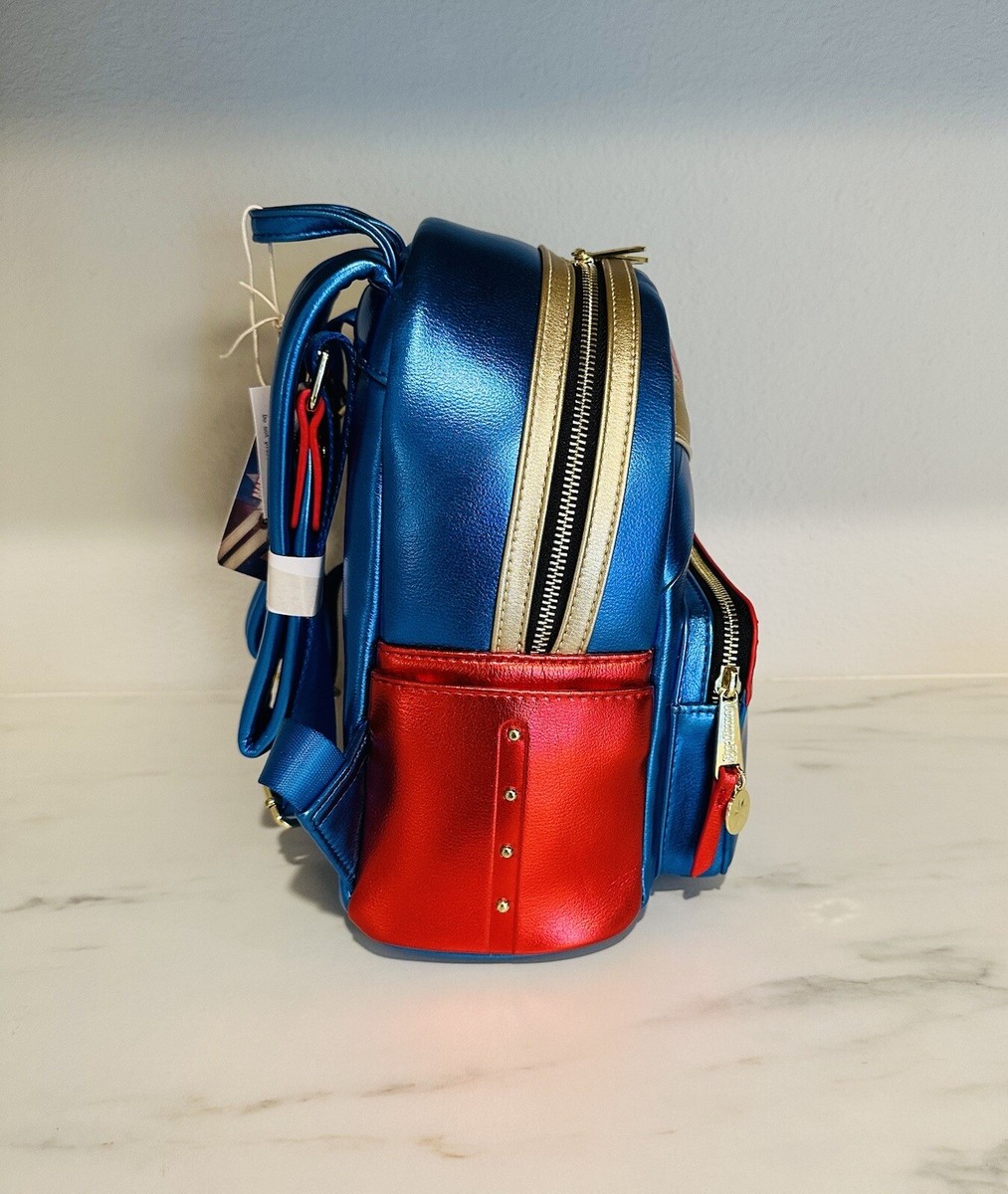captain marvel cosplay mini backpack Captain Marvel Classic Cosplay Metallic Mini Backpack