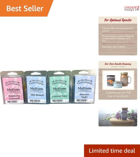Wax Melts Soy Blend 6 Cubes Summer Scent Aromatherapy Indoor Use 4 Pack