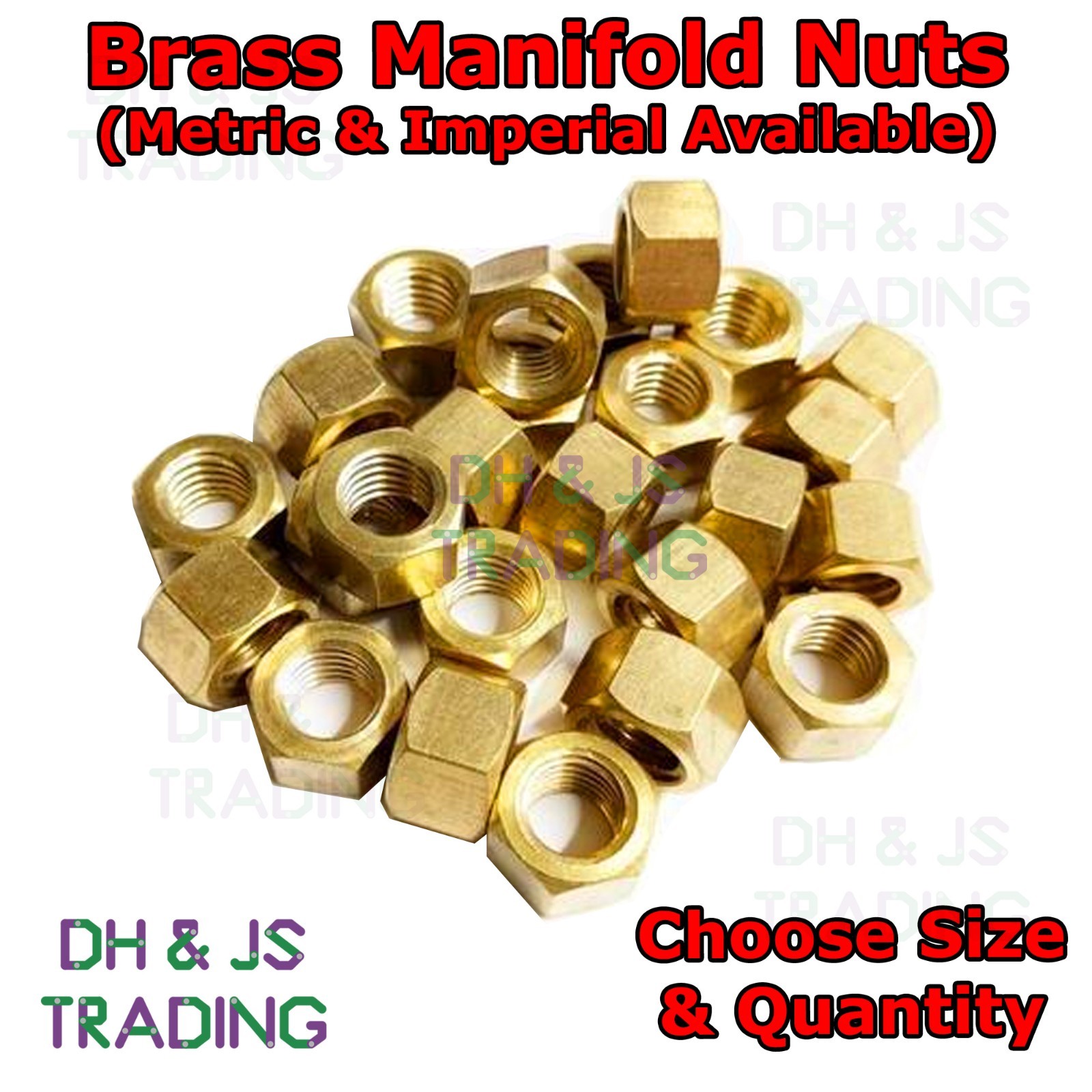 Brass Exhaust Manifold Nuts Metric Pitch High Temp Inlet M8 M10 & UNF