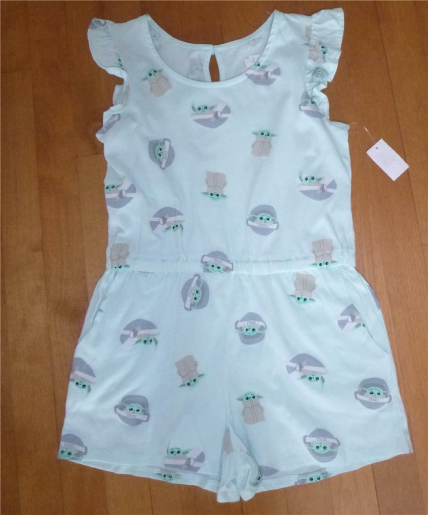 Girls Star Wars The Mandalorian BABY YODA Romper Shorts Set Size