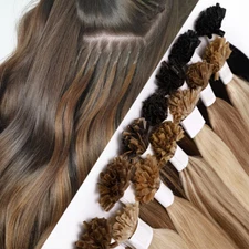 Nail U Tip Pre Bonded Keratin Fusion Remy 100% Human Hair Extensions THICK