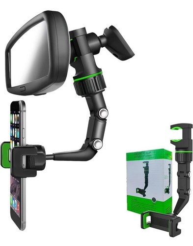 360 Car Rearview Mirror Rotation Adjustable Phone Holder Mount Multifunction - 第 1/6 張圖片