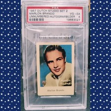 1957 Dutch Studio Set Autografbilder Film Star Card MARLON BRANDO PSA Top Grade