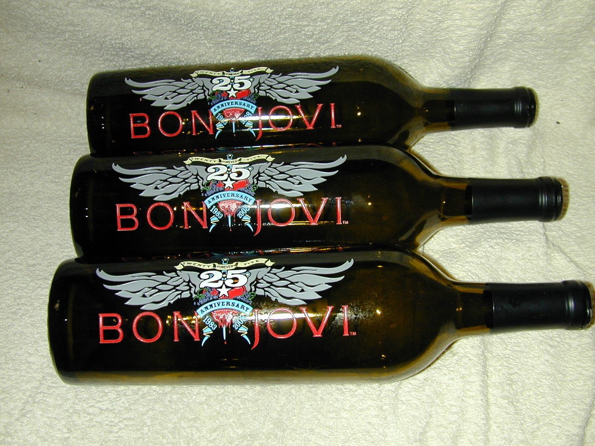3) BON JOVI 25th Anniversary Bottles LIMITED EDITION sold 