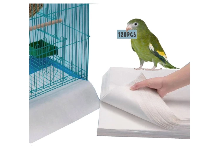 Bird Cage Paper Liners Fecal Absorbent Pan Tray Cages Parrot Pet Pad Mat 120 Pc