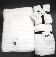 NEW DKNY WHITE STRIPES COTTON BATH TOWEL,2 HAND TOWELS,OR 4 WASHCLOTHES