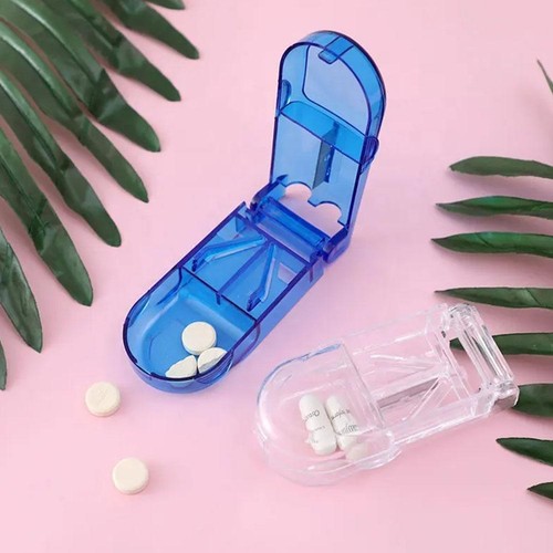 Pill Cutter Box Tablet Splitter Case Pills Dispenser Portable Clear Splitter New - Picture 13 of 25
