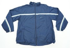 Rare Vintage NIKE Swoosh Striped Full Zip Cotton Lined Jacket 2000s Navy Blue XL