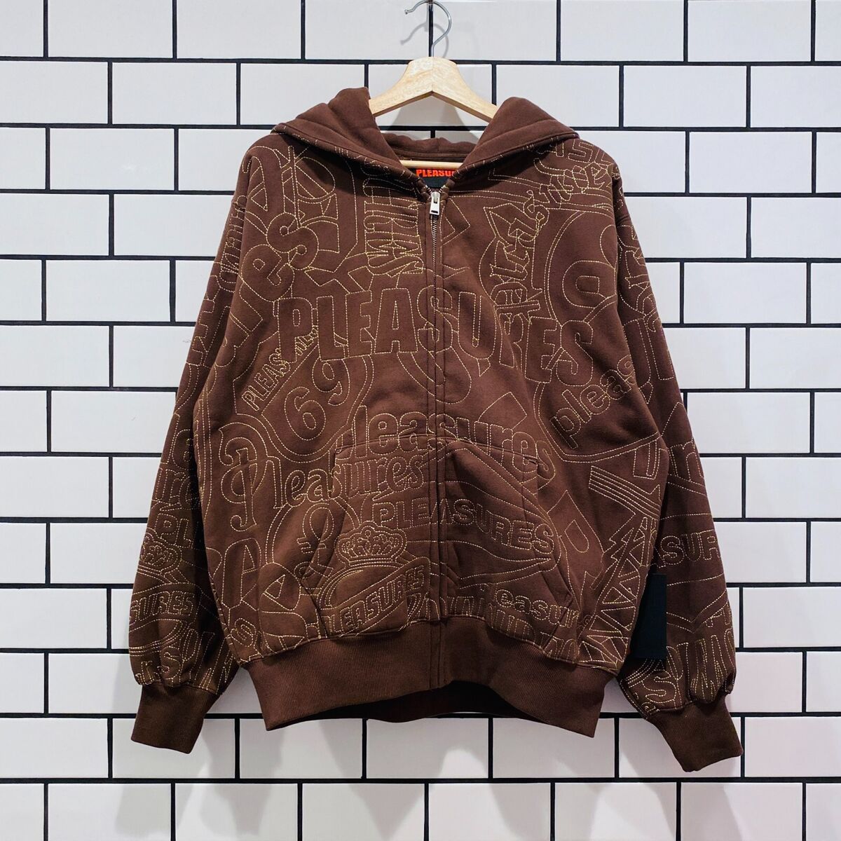 PLEASURES SIGNAL ZIP UP HOODIE BROWN | eBay PLEASURES SIGNAL ZIP UP HOODIE BROWN | eBay