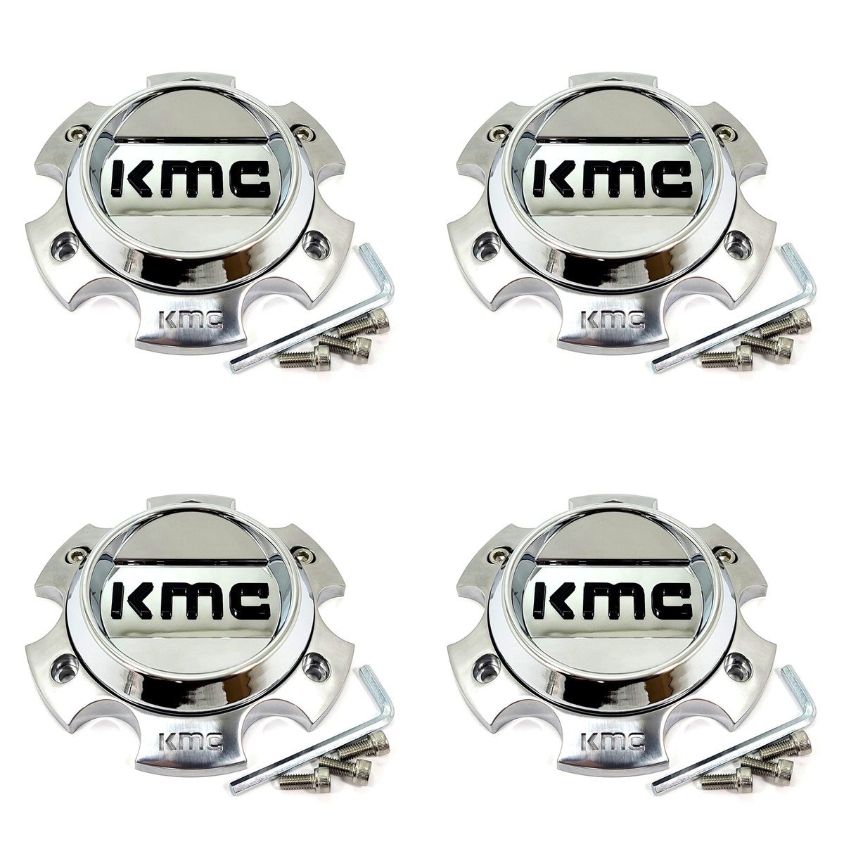 KMC Wheels 4 Chrome Center Caps for 5/6L KM234 Grenade Desert