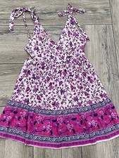 Shein Small Pink Purple Sleeveless Short  Dress or long top Floral