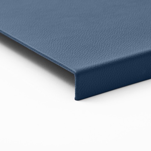 Tapis de Souris Cuir Véritable Bleu - Avec Rebord et Fond Antidérapant - Photo 2/5
