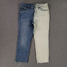 Universal Thread Size 12/31 High Rise Straight Crop Jeans Custom Wash Stretch