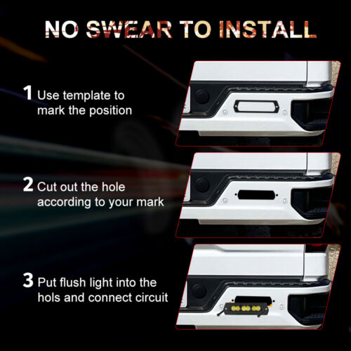 2x7inch Flush Mount LED Work Light Bar Pods Fog Offroad Driving Spot SUV UTE 12V - Foto 7 di 12