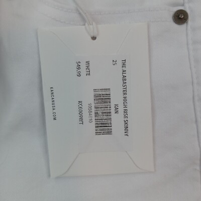 Kan Can Women's High Rise Skinny Jeans - Super Soft, White, 30" Inseam - View #9