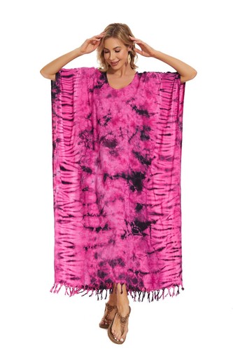 Beautybatik Hippie Tie Dye Kaftan Loungewear Maxi Plus Size Long Dress XL to 4X - Picture 103 of 176