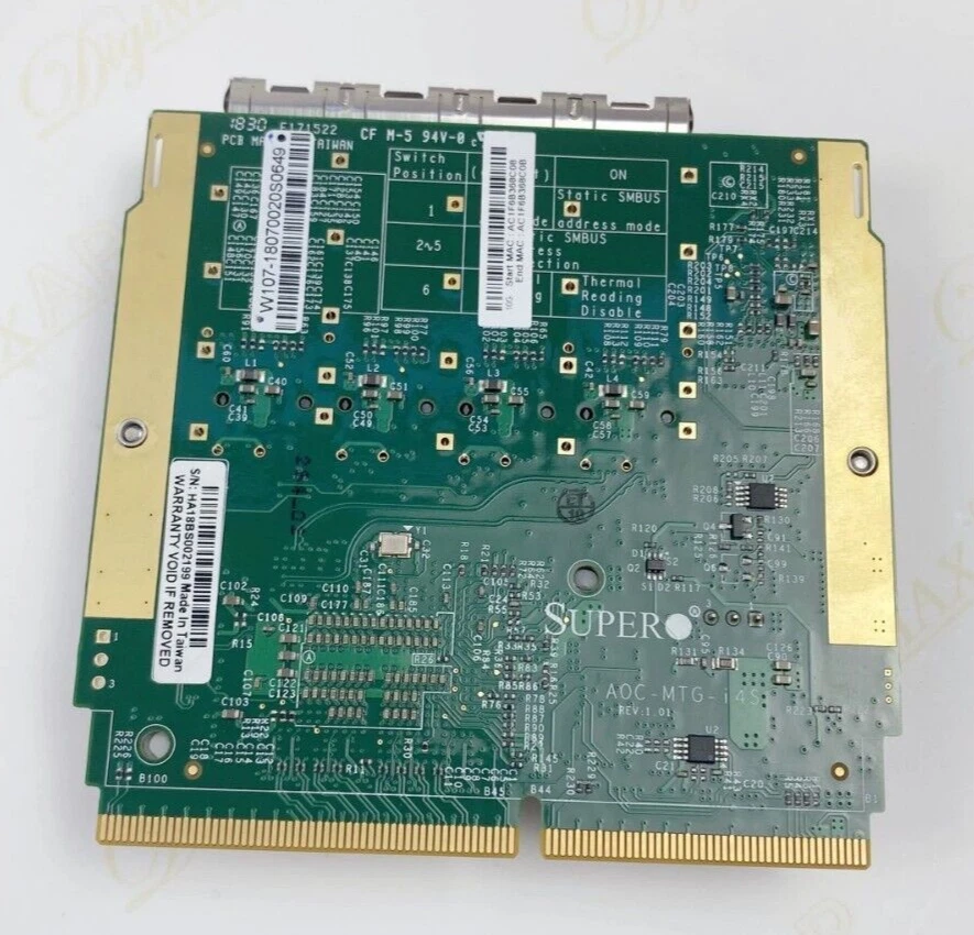 Supermicro AOC-MTG-i4S Quad Port X710 Chip 10GbE SFP+ Network Adapter SIOM Card - Image 2 of 3