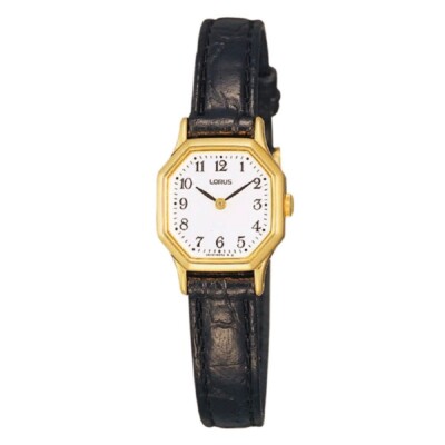 Lorus Uhr RJ472BX9 Damen Easy Reader achteckiges Gehäuse Lederetui UVP 49,99£