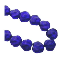 25 Preciosa Czech Glass Cobalt Blue 9mm Trillium Pansy 2 Sided Flower Beads