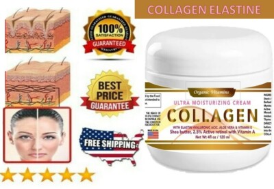 COLLAGEN & ELASTIN CREAM Smooth Supple Moisture Skin Face Anti Aging Wrinkle 4oz