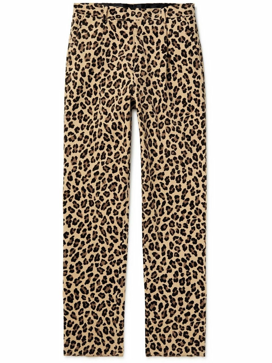 WACKO MARIA LEOPARD PLEATED TROUSERS