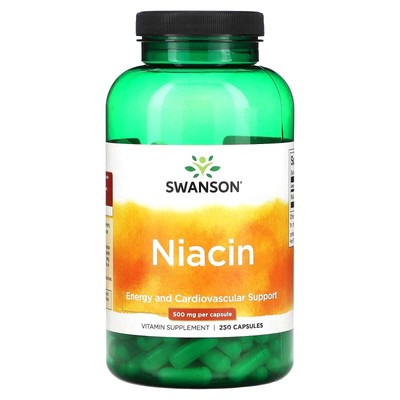 2 X Swanson, Niacin, 500 mg, 250 Capsules