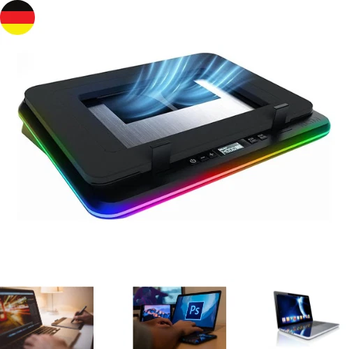 KLIM Turbofrost Laptop Kühler - Gaming Laptop Kühlpad Mit 4 Turbolüftern - 4 X 4