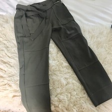 Pinko Olive Green Summer Pants NWT Pockets Belt Zipper Made in Italy