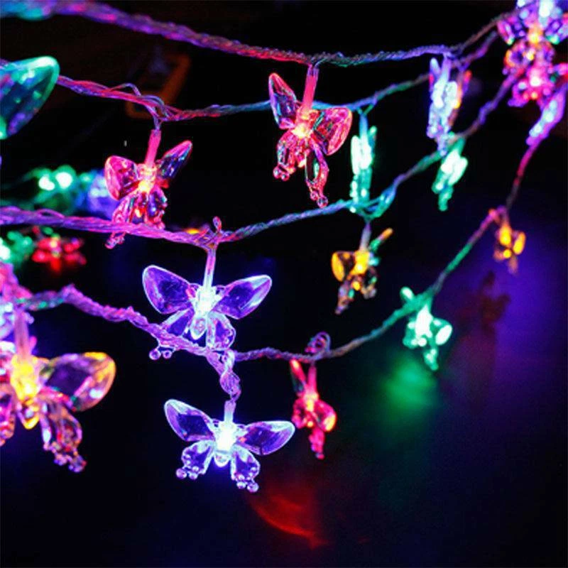 Cadena de luces LED de mariposa para cortinas decoraciones para bodas fiestas hogar Foto 2 de 4