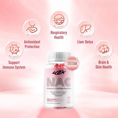 NAC Gummies 600mg, N-acetylcysteine Supplement