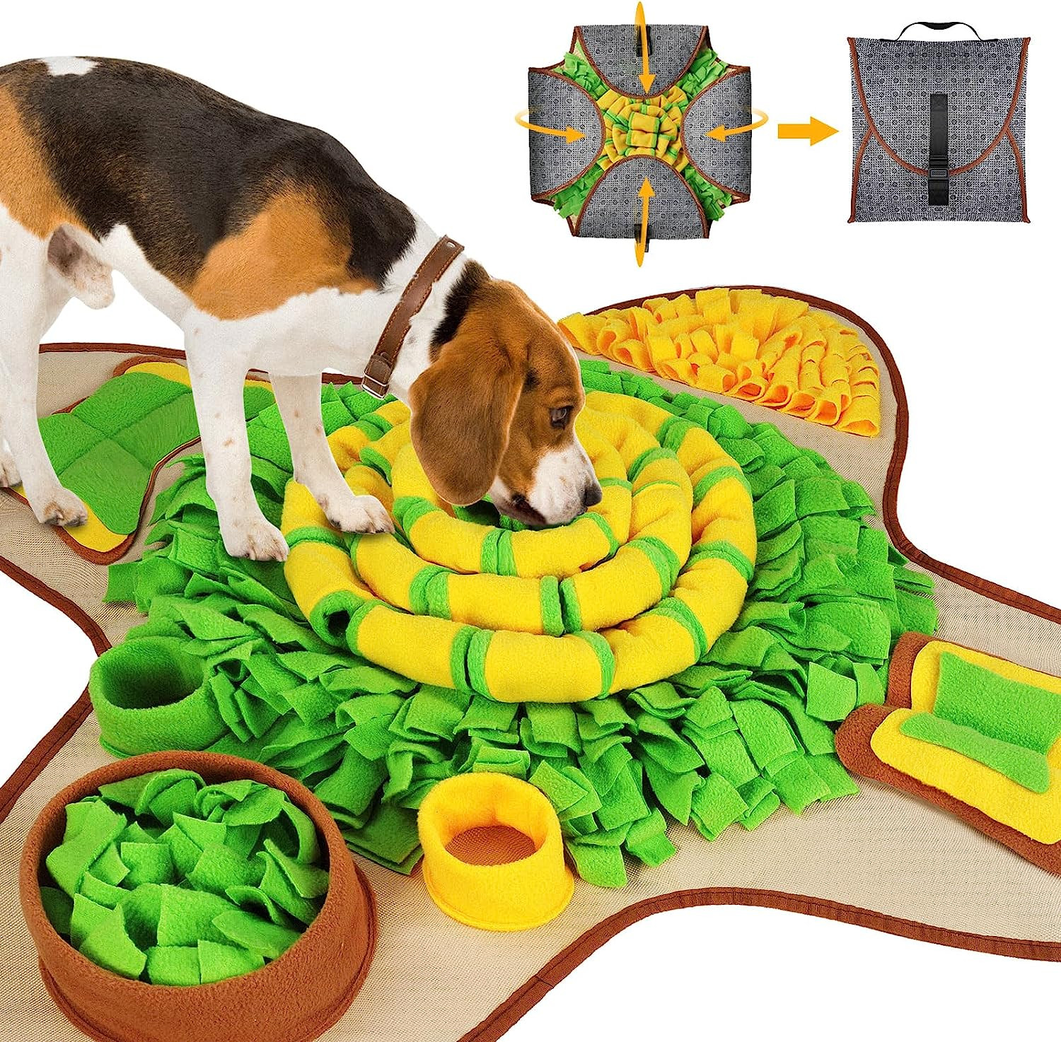 Snuffle Mat for Dogs Large Breed, 28.3''X28.3'' Interactive Puzzle Dog Food Mat,
