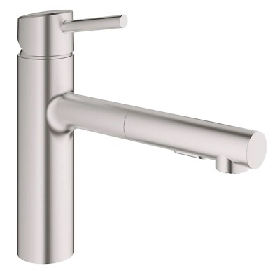 GROHE 31453DC1 Concetto Single-Handle Pull-Out Kitchen Faucet in SuperSteel