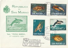 1966 San Marino FDC cover Fishes