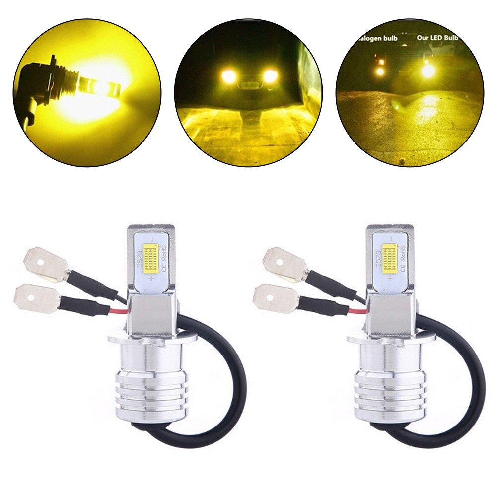Fog Light Bulb Fog Lamp Car Lights Super Bright Yellow Light 12V-24V DC H3 LED