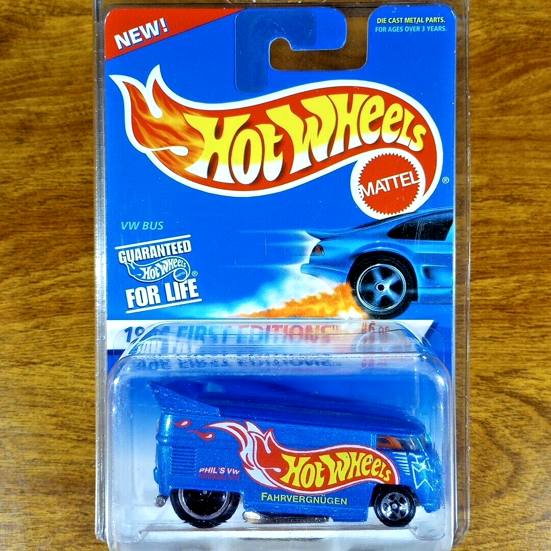 Hot Wheels Vintage 1996 First Editions VW Drag Bus Blue Race