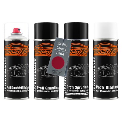 Autolack Spraydosen Set für Kunststoff für Fiat Lancia 255A Rosso Profondo Perl