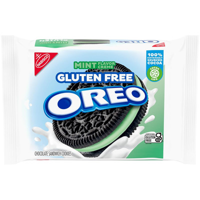 OREO Gluten Free Mint Creme Chocolate Sandwich Cookies, Gluten Free Cookies, 12.