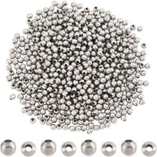 1000pcs Tarnish Resistant 304 Stainless Steel Spacer Beads Round Stainless