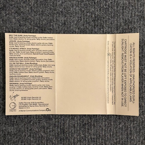 XTC English Settlement Cassette Tape 1984 Geffen Reissue Double Length Album - Picture 5 of 5