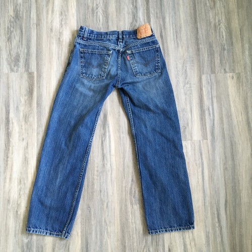 Levi's 505 Straight Performance Boys 16 Reg 28x28 Denim Blue jeans Kids Unisex - Picture 14 of 15