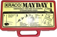 VINTAGE KRACO MAYDAY1 EMERGENCY CB RADIO 2-WAY 40 CHANNEL W/ PLASTIC CARRY CASE