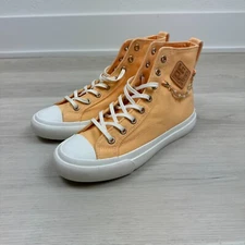 PF Flyers Embellished All American Hi Top Canvas Sneakers Womens 7.5 Orange