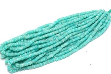 AAA Natural Amazonite Smooth Rondelle Heishi 5/6mm Gemstone beads 16 Inch