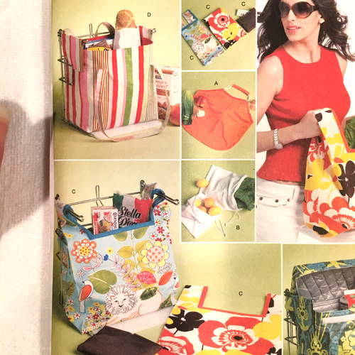 Butterick B5338 Reusable Grocery & Market Bags in 5 Styles UNCUT Vintage - Picture 2 of 7