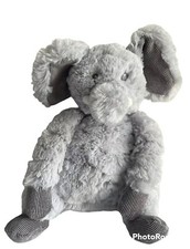 First Impressions Elephant Gray Corduroy Ears Baby Lovey Stuffed Plush Toy 8