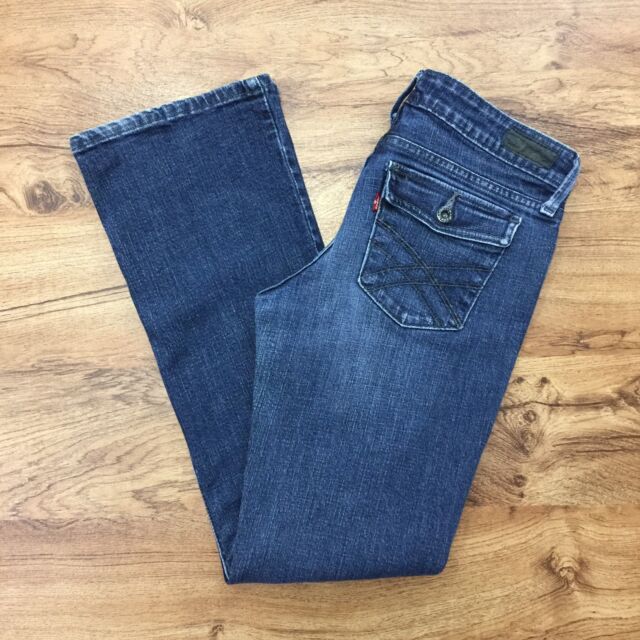 Levis 545 Womens Sz 6 Low Boot Cut Jeans Stretch Denim Button Flap Back ...