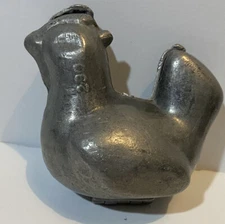 Antique Pewter Two Piece #290 Chicken Hen Shaped Ice Cream Mold Vintage Mould