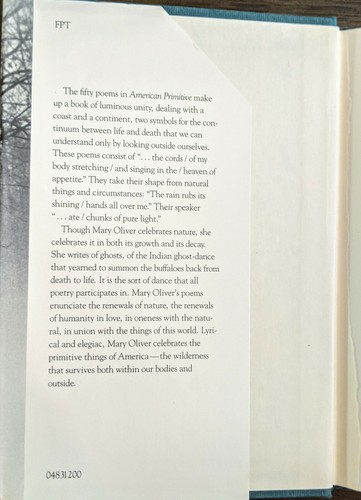 1983 Mary Oliver "AMERICAN PRIMITIVE" NF HARDCOVER wVG DJ First / Third Printing - Picture 3 of 10